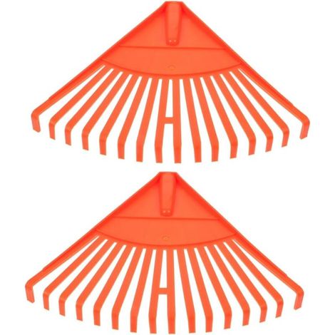 XEPHO 2 Pièces Râteau à Plastique pour Jardinage Râteau de Pelouse Portable avec Dents Outil de Nettoyage des Déchets pour Plantes Fleurs et Légumes pour Jardinage Orange