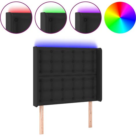 Maison Exclusive - LED Kopfteil Schwarz 103x16x118/128 cm Kunstle (1/5)