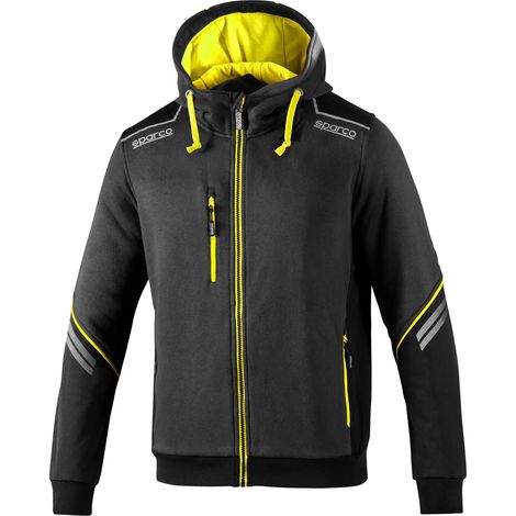 Sparco 02414GSGF Felpa Lavoro Cappuccio Tech Zip Colorado Grigio/Giallo XXL