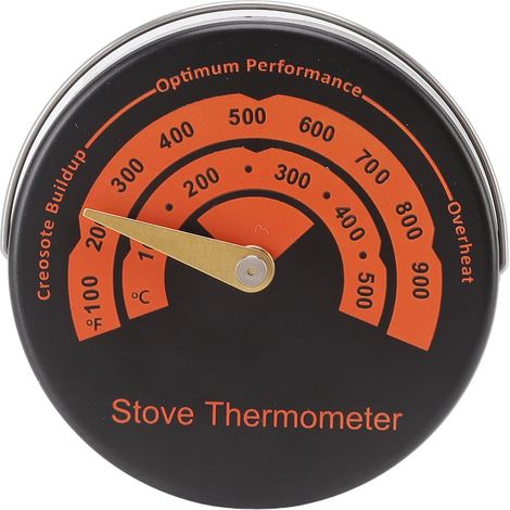 Thermomètre magnétique bimétallique à large échelle pour poêle, mesureur de température pour cheminée et conduit de cheminée domestique (1/5)