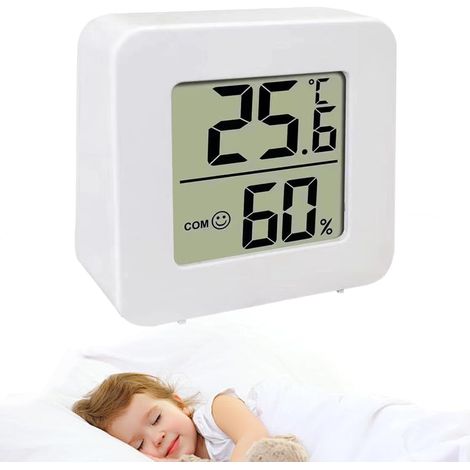 Termometro e igrometro, monitoraggio dell'umidità dell'aria, termometro interno, igrometro, sensore di temperatura LCD, dispositivo di misurazione (1/5)