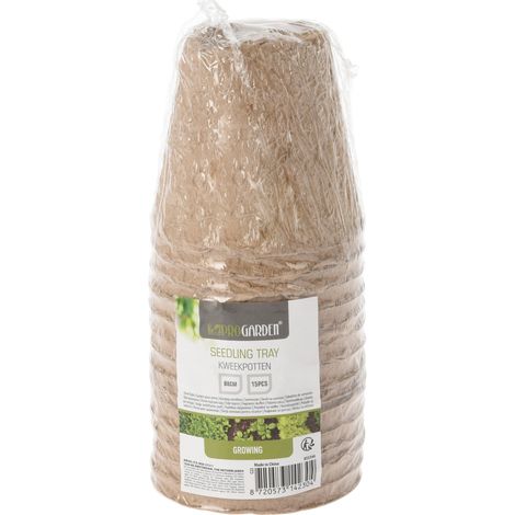 15 VASETTI BIODEGRADABILI 8CM PER LA CRESCITA SEMI PIANTE E FIORI