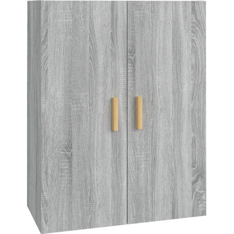 Armadio pensile a parete portaoggetti 69,5 x 34 x 90 cm in legno ingegnerizzato grigio sonoma 020048313