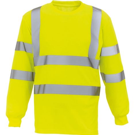 T-shirt manches longues haute visibilité Yoko HI VIZ Jaune Fluo S