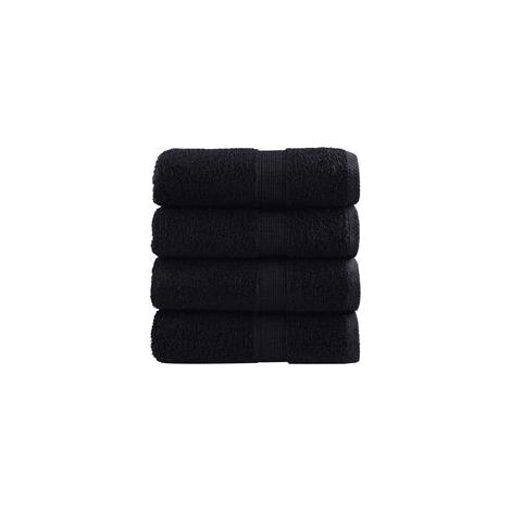 Toallas de mano SOLUND Premium para invitados, juego de 4, negras, 30 x 50 cm, 600 g/m² - Crezuo (1/4)