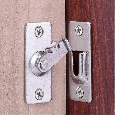 Boucle à angle droit de 90 degrés en acier inoxydable, verrou de porte en acier inoxydable avec vis pour différents types de serrures de porte, verrou de sécurité (1/4)
