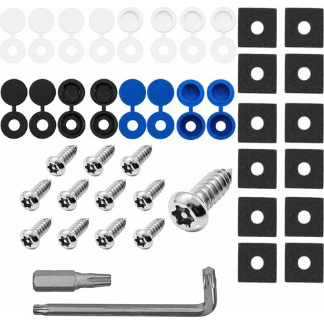 Kit de Fixation de Vis Antivol pour Plaque d'Immatriculation (1/5)