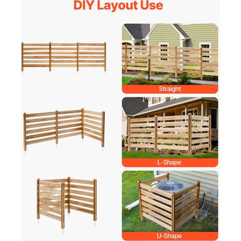 Clôture de confidentialité en bois - 914 x 914 mm clôtures (1/4)