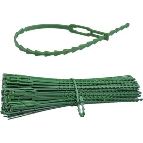 150Pcs Attaches de Plantes Réglables de Jardinage 230mm Attache Soutien de Jardin Lien de Serrage en Plastique Réutilisable pour Soutenir Vignes Tomates Arbustes Plantes (Vert)