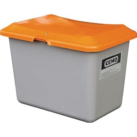 CEMO Streugutbehälter Plus3 100 Liter ohne Entnahme grau/orange (1/2)