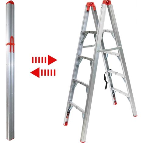 Secury-T – Escabeau pliable télescopique 1.51M 4 marches – Normes de sécurité EN131 – Capacité 150 kg – Pour travaux en hauteur