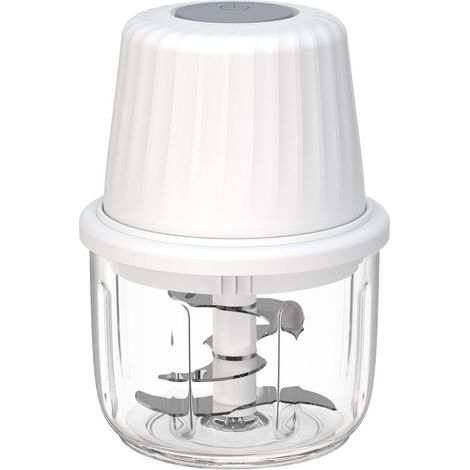 Cortador de cebolla eléctrico, picador de cebolla, batidora, picadora multifuncional, 400 ml, cebollas, ajo, frutos secos (blanco) (1/5)