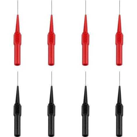 8PCS Test Probe, Stainless Steel Multimeter Test Leads Test Probes Multifunction Tester Cable for Multimeters Labs Electricians(Red and Black)