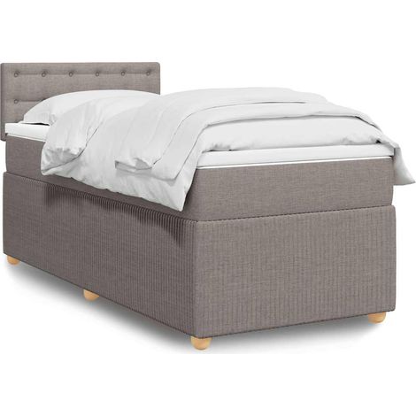 Boxspringbett mit Matratze Taupe 100x200 cm Stoff