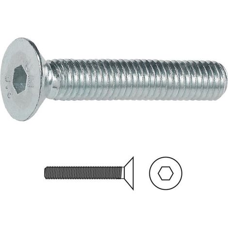 tornillo rosca metal allen din 7991 zinc metrica m-4 largo 16mm (cientos 1000)