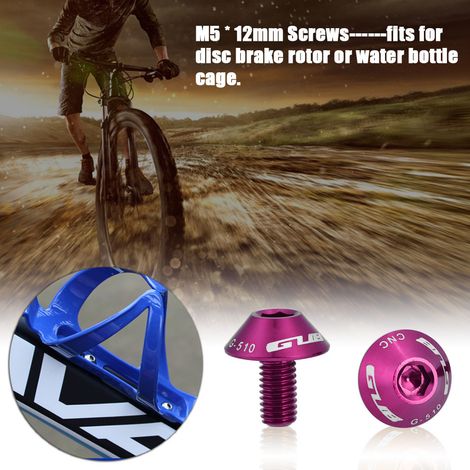 GUB G-510 Lot de 2 vis de fixation M5 12 mm pour porte-bidon de vélo (violet) (1/5)
