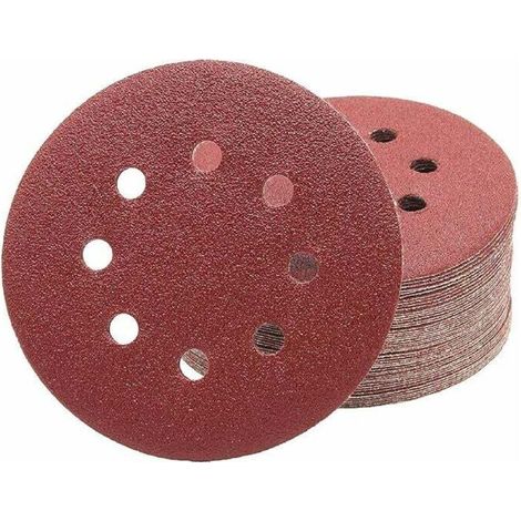 Disques Abrasifs Professionnels 60 pièces 8 trous Ø 125 mm grain 180 pour ponceuses orbitales aléatoires Feuilles Abrasives Papier Abrasif