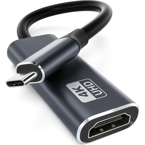 Adaptateur USB C vers HDMI 4K, USB Type C à HDMI 4k (Thunderbolt 3 Compatible) avec Sortie Audio Vidéo Compatible avec iPhone 15/16/17, MacBookPro/Air, XPS15/13,iPad Pro, Galaxy S20 (1/5)