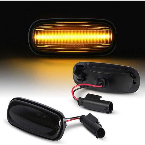 KIT 2 INDICATORI DI DIREZIONE LATERALI A LED COMPATIBILE CON LAND ROVER Discovery 2  Freelander 1  Defender  VETRO NERO (1/5)