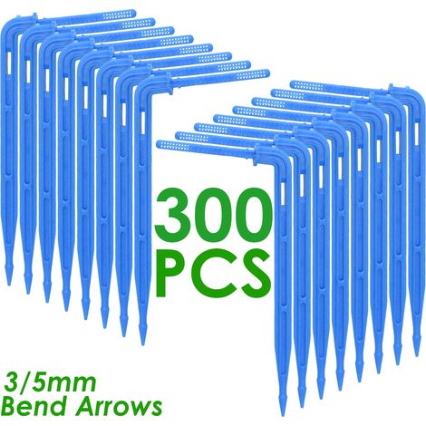 (SPL11-038-300PCS-3 I 5mm) Système d'irrigation goutte à goutte pour tuyau PVC 1/8'' avec perforateur, goutteur en forme de flèche pour plantes et serres (1/5)