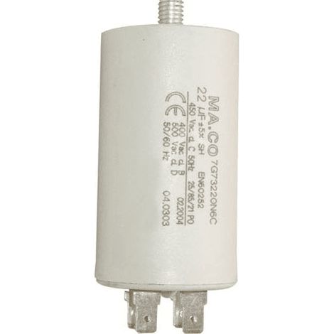 CONDENSATEUR PERMANENT 22ΜF 450V pour LAVE LINGE - 7810944 (1/2)