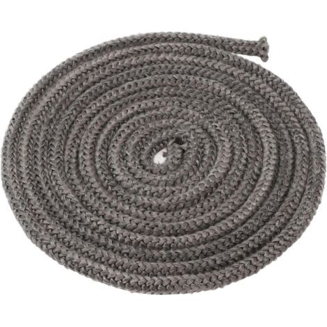 Corde à feu pour poêle à bois, kit de corde noire 8 mm x 3 m, 12 mm x 2 m, bande d'étanchéité autocollante pour poêle, cheminée, porte de four (8 mm x 3 m) (1/5)