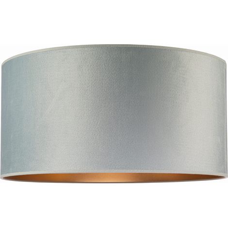 Abat-jour rond Tornado 50 cm en velours sauge et or (1/5)