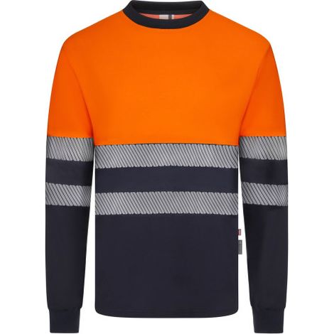 Camiseta algodón bicolor RCS M Velilla 305619 5XL Azul navy / Amarillo flúor