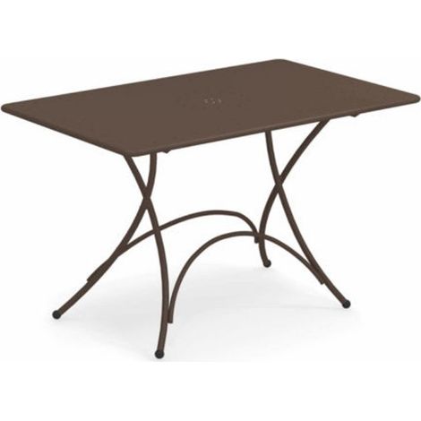 EMU TAVOLO IN ACCIAIO RETTANGOLARE PIEGHEVOLE PIGALLE 118x76CM MARRONE