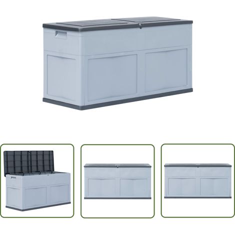 The Living Store Boîte de rangement de jardin 320 L Gris Noir - Boîte De Rangement Jardin - Coffre De Jardin - Rangement Exterieur - Rangement Patio - Coffre De Jardin Gris (1/5)