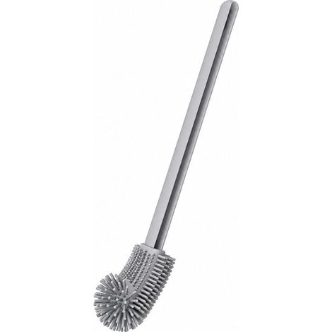 Brosse de toilette incurvée en silicone grise (1/5)