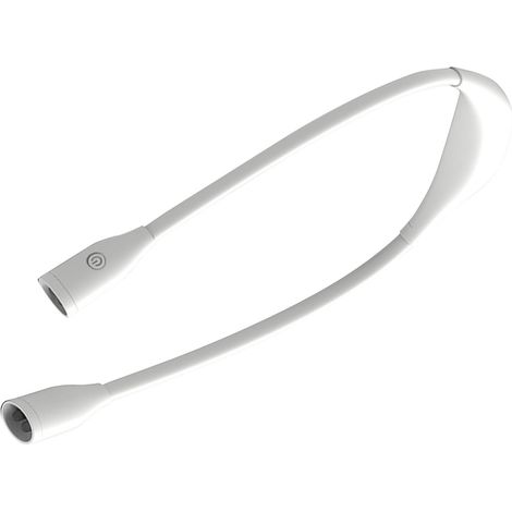 Lampe de lecture LED rechargeable pour le cou, orientable à 360°, idéale pour lire au lit, blanche (1/5)