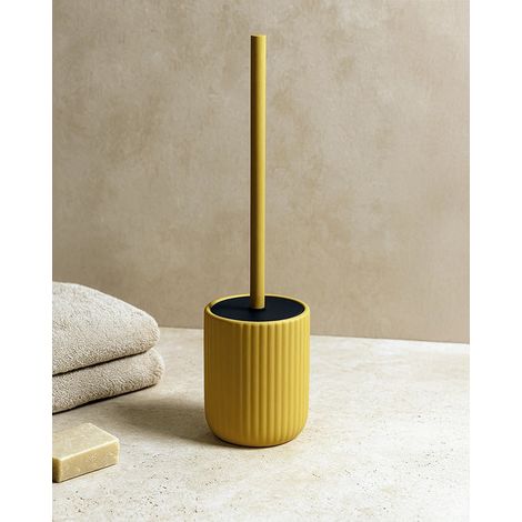 Portascopino wc a pavimento in ceramica giallo Color