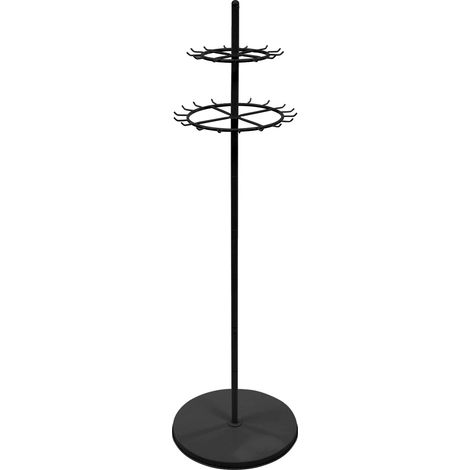 Estantería de almacenamiento de dos niveles, construcción robusta de acero, color negro. (1/2)