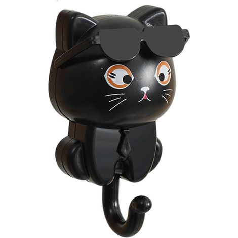 Selbstklebender Wandhaken mit Cartoon-Katze – kein Bohren erforderlich – für Schlüssel & Sonnenbrille (1/5)