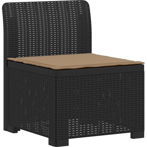 1-Seater Garden Sofa with Cushion Rattan Look PP Anthracite vidaXL (1/5)