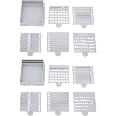 2 Pack Pochoirs Notes Adhésives avec Support ABS – Distributeur Bloc Mémo Organisateur Listes Lignes Gabarits Bureau Maison École, Gris (1/5)