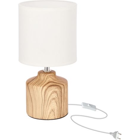 Lampe de chevet scandinave bois/blanc E14 40W Minos (1/2)