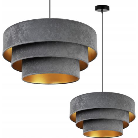 LAMPADA A SOSPENSIONE LAMPADARIO DA SOFFITTO PARALUME IN VELLUTO DORATO