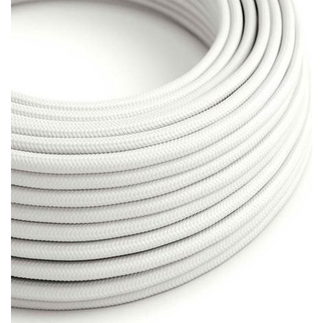 Creative-cables italia cable elÉctrico 3x0,75 redondo blanco recubierto de tela xz3rm01