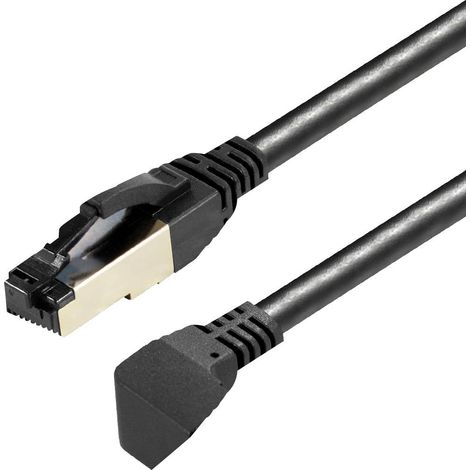 Maxtrack TI 48-2L RJ45 cable de réseau, cable patch S/FTP 2.00m noir 1 pièce (1/3)