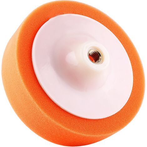1 Disque éponge à polir 15 cm (6 po) orange pour lustreuse voiture, patin de cirage et ponçage (1/5)