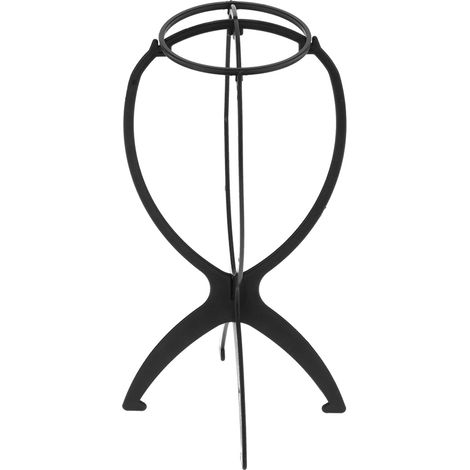 Présentoir à perruques professionnel pliable pour voyage, idéal pour salon de coiffure à domicile (noir) (1/5)
