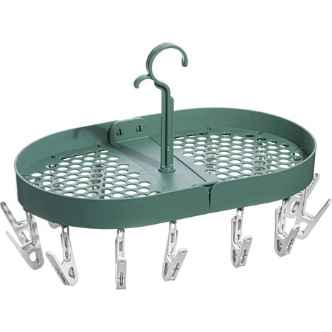 Étendoir à vêtements multifonctionnel à usage domestique, pliable, 16 clips pour suspendre des sous-vêtements et des clips pour sous-vêtements, étendoir à vêtements (1/5)