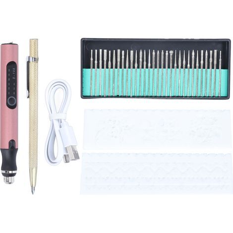 Stylo Graveur Électrique Sans Fil 3.6V 8W 3 Vitesses Portable USB Rechargeable pour Métal Bois Verre (1/5)