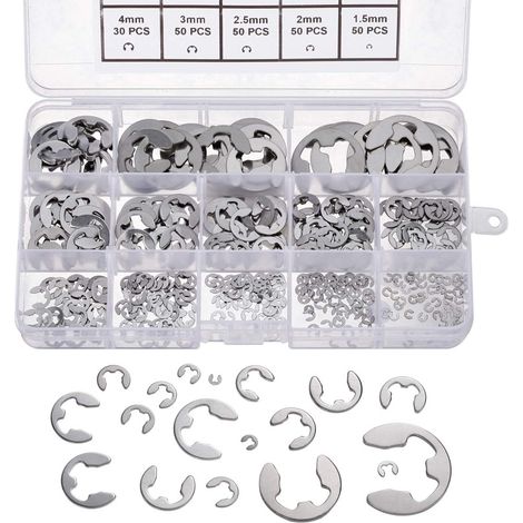 400-teiliges Sortiment an Schlauchschellen aus Edelstahl – 14 Arten von Befestigungsclips (1,5/2/2,5/3/3,5/4/5/6/7/8/9/10/12/15 mm) für die Befestigung im Innen- und Außenbereich