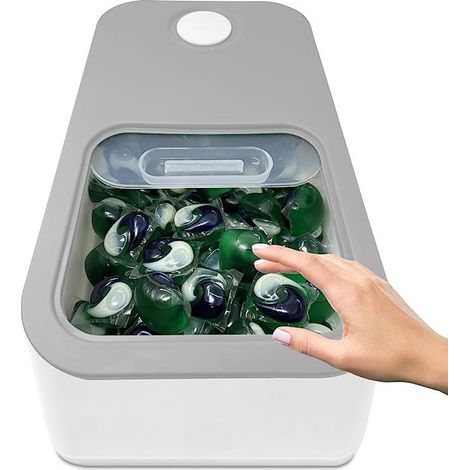 Boîte à linge avec couvercle coulissant, boîte à linge élégante, conteneur de rangement, boîte de rangement multifonctionnelle, seau à riz, boîte à riz (1/5)