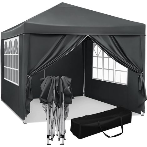 Woltu – Tonnelle de jardin 3x3m – Auvent pliable imperméable – Protection UV 50+ – Hauteur réglable 250-258 cm – Pour événements extérieurs