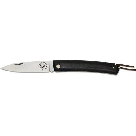 Razor Salamandra con mango ziricote, lunghezza totale 170 mm, lama 75 mm, 60 grammi, coperchio incluso, 120031 + fazzoletto fuori dal coperchio