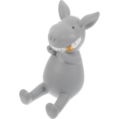 Support de téléphone en résine en forme de cochon, de style dessin animé, adapté à une utilisation sur bureau. (1/5)